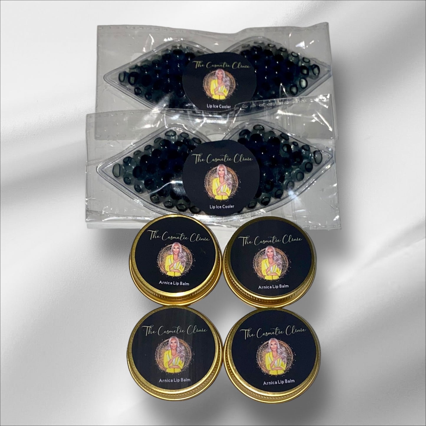BUNDLE 50 EACH OF PERSONALISED ARNICA LIP BALMS & LIP COMPRESSES