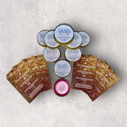 BUNDLE 50 EACH OF CUSTOMISED ARNICA LIP BALMS, LIP COMPRESSES & AFTERCARE CARDS