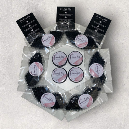BUNDLE 50 EACH OF CUSTOMISED ARNICA LIP BALMS, LIP COMPRESSES & AFTERCARE CARDS