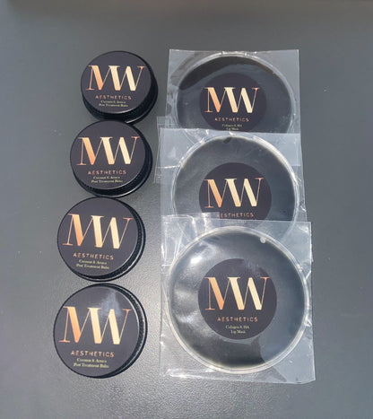 BUNDLE 25 EACH OF PERSONALISED ARNICA BALMS & COMPRESSES - FOR FACE OR BODY TREATMENTS