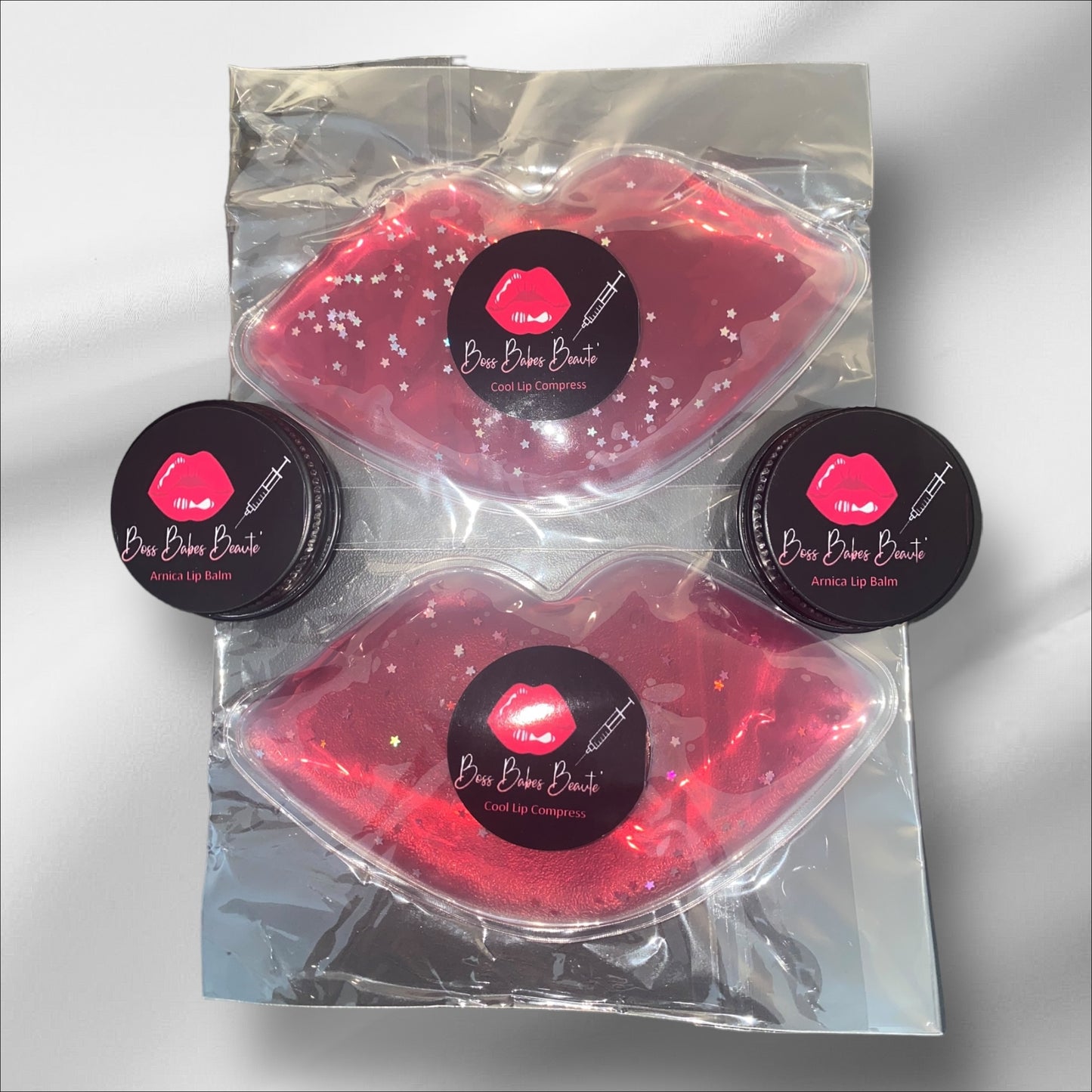 BUNDLE 50 EACH OF PERSONALISED ARNICA LIP BALMS & LIP COMPRESSES