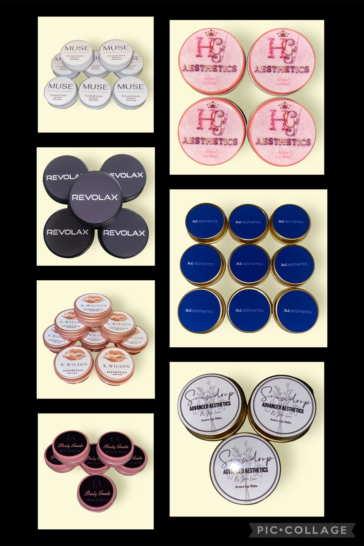 BUNDLE 50 EACH OF PERSONALISED ARNICA LIP BALMS & LIP COMPRESSES