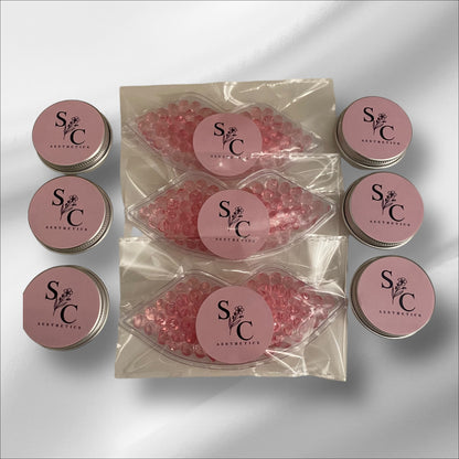 BUNDLE 50 EACH OF PERSONALISED ARNICA LIP BALMS & LIP COMPRESSES