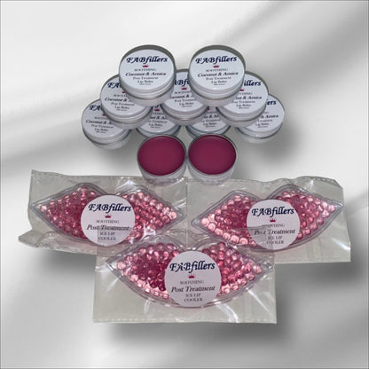 BUNDLE 50 EACH OF PERSONALISED ARNICA LIP BALMS & LIP COMPRESSES