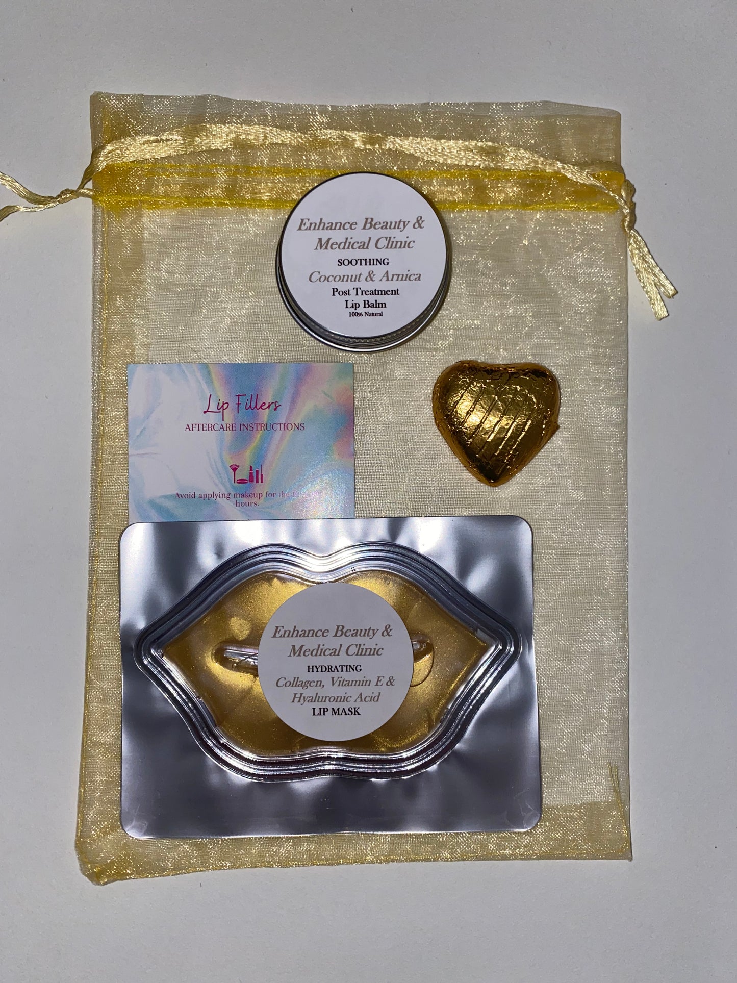 15 PERSONALISESD LUX LIP FILLER BAGS FOR CLIENT POST TREATMENT AFTERCARE