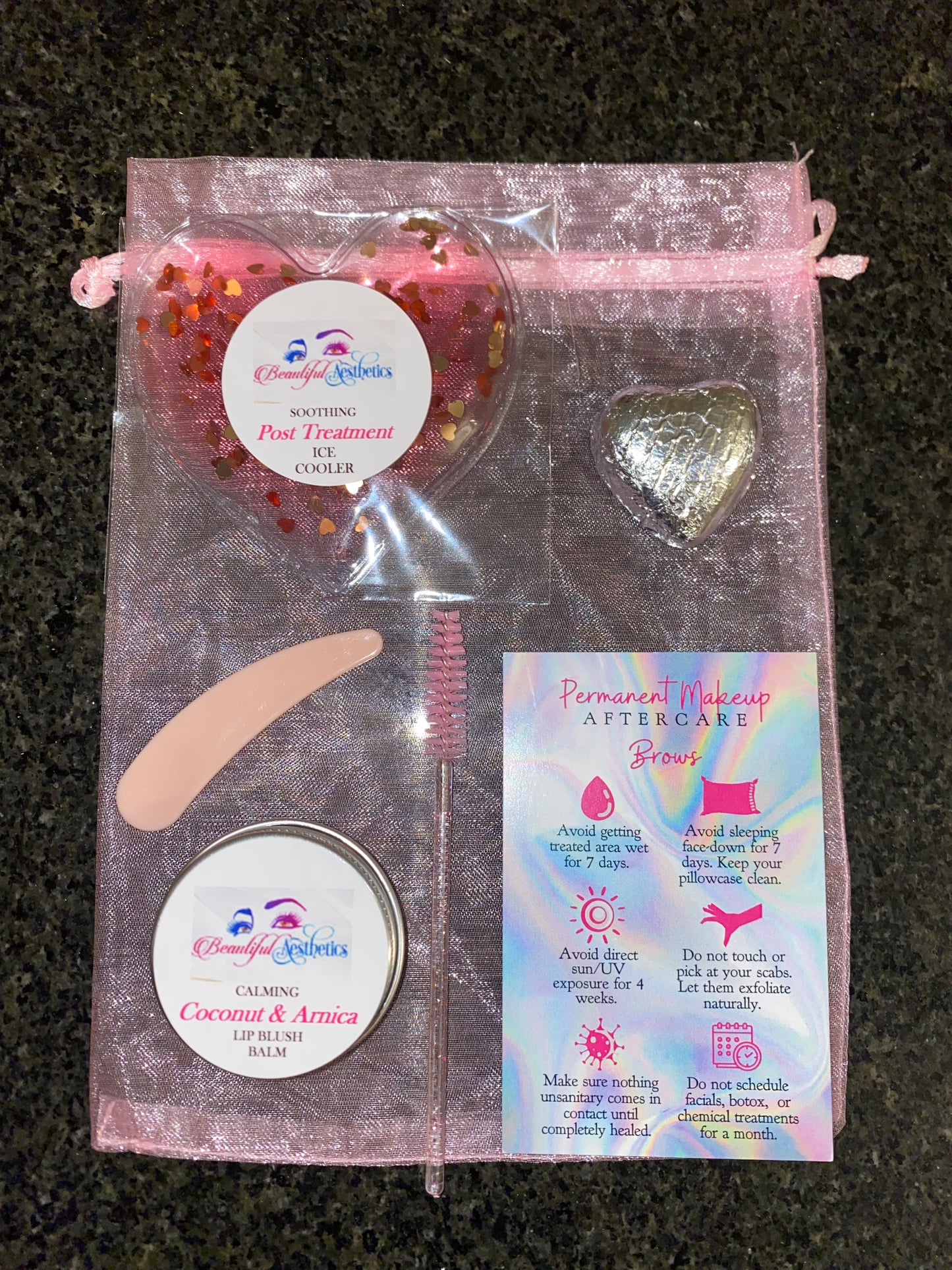 15 PERSONALISED BROWS SPMU BAGS FOR CLIENT POST TREATMENT AFTERCARE